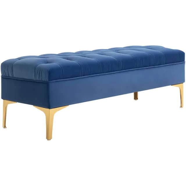 Homcom Opbergpoef - Polyester - 118x45x42cm - Blauw