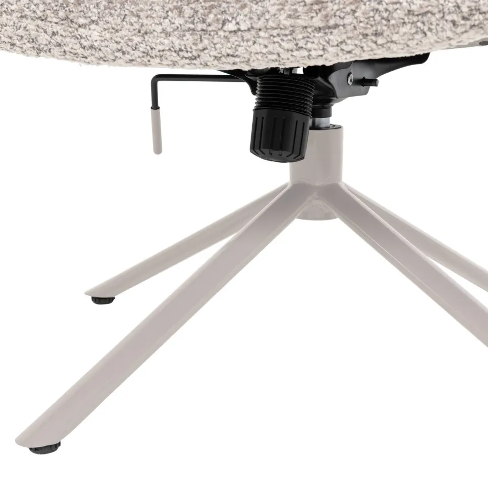 WOOOD Soren Draaifauteuil Verstelbaar - Wollig - Grijs - 82x73x62, foto 5
