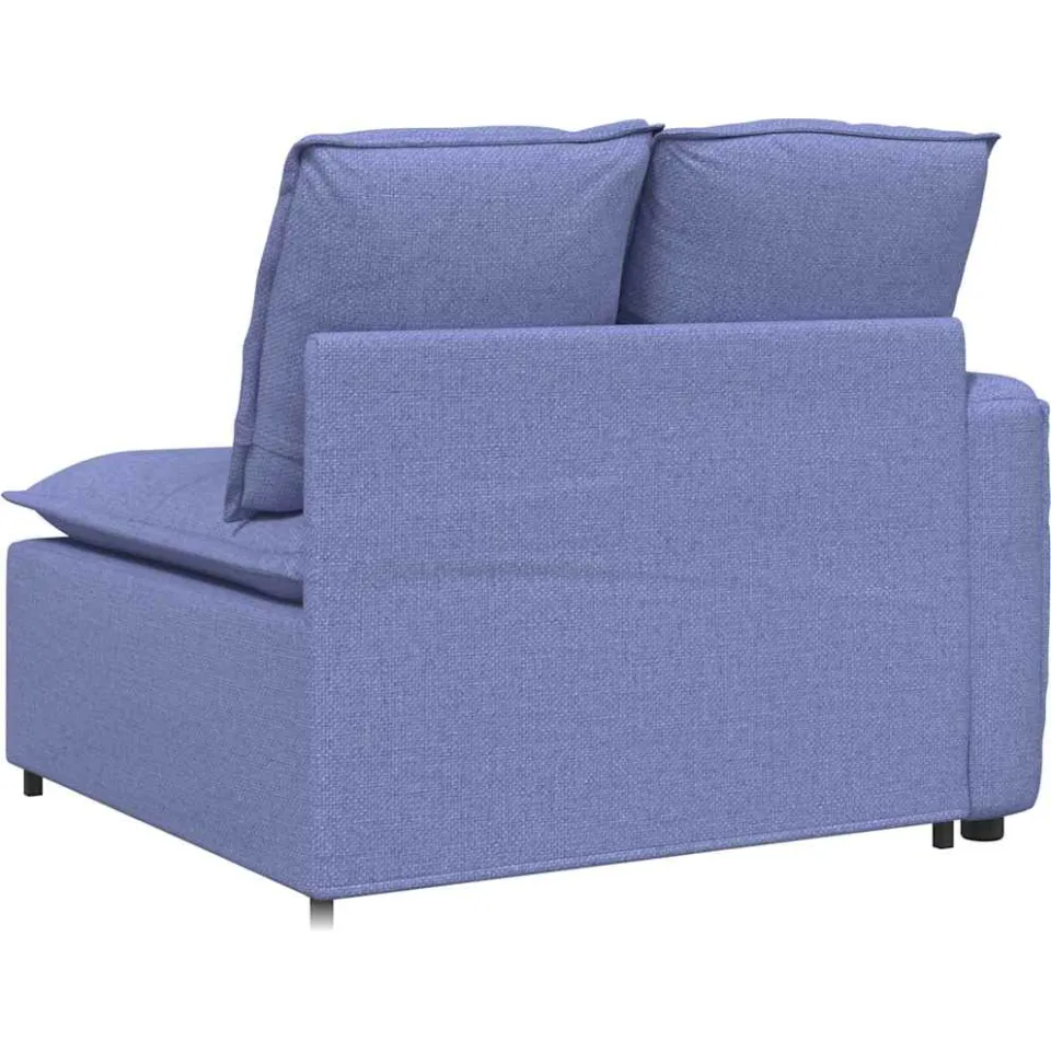 vidaXL Modulaire bank Armleuning eindmodule met kussens 100 cm blauw, foto 4