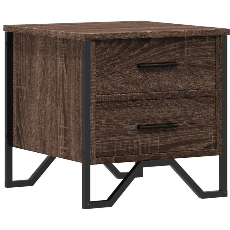 vidaXL Nachtkastje 40x41x40 cm bewerkt hout bruin eikenkleurig