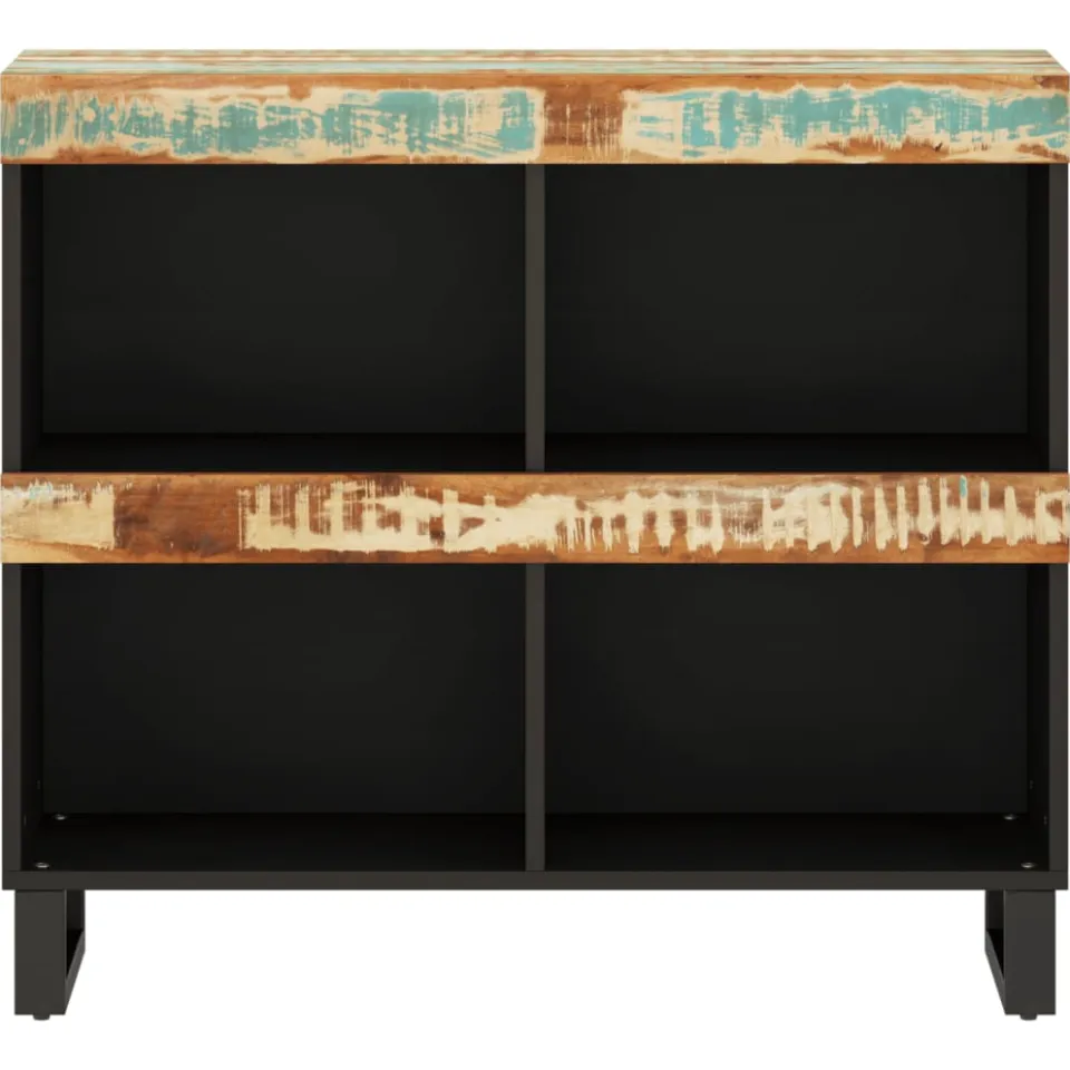 vidaXL Bijzetkast 85x33x75 cm massief gerecycled hout Meerkleurig