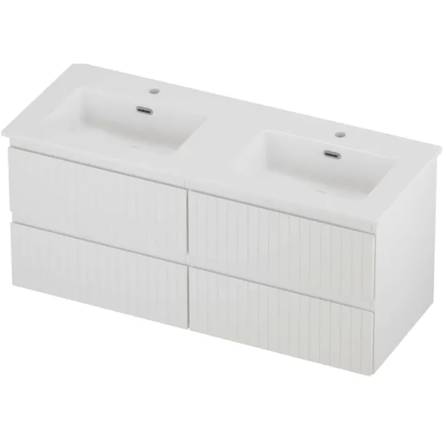 Proline Tribute Badmeubelset Porselein Elegant Symmetrisch 120x46x54 cm Glans Wit Mat Wit