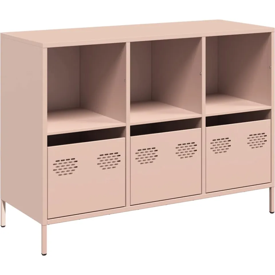 vidaXL Dressoir 101,5x39x73,5 cm koudgewalst staal roze, foto 3