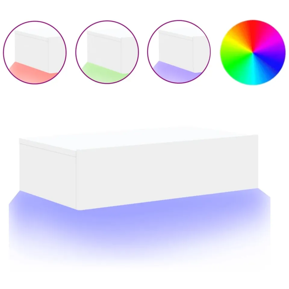vidaXL Tv-meubel met LED-verlichting 60x35x15,5 cm wit, foto 3
