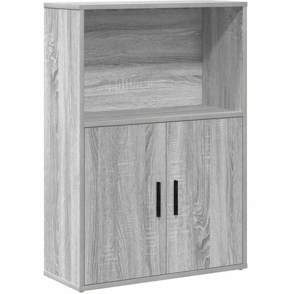vidaXL Boekenkast 60x24x85 cm bewerkt hout grijs sonoma eikenkleurig, foto 3