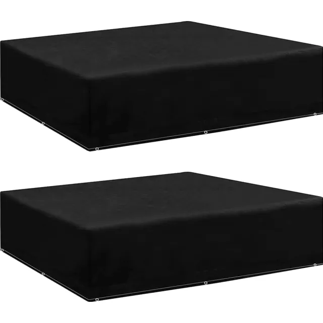 vidaXL Tuinmeubelhoezen 2 st met 8 oogjes 200x200x70 cm Zwart