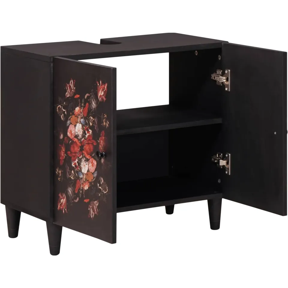 vidaXL Wastafelkast Multikleur 62 x 33 x 58 cm Massief Mango Hout meerkleurig, foto 2