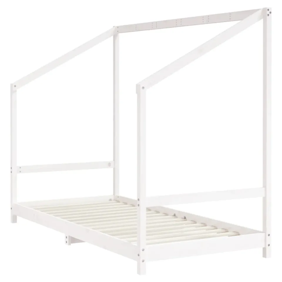 vidaXL Kinderbedframe 2x(90x200) cm massief grenenhout wit, foto 3