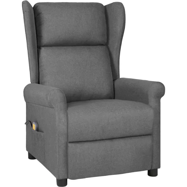 vidaXL Massagestoel stof lichtgrijs