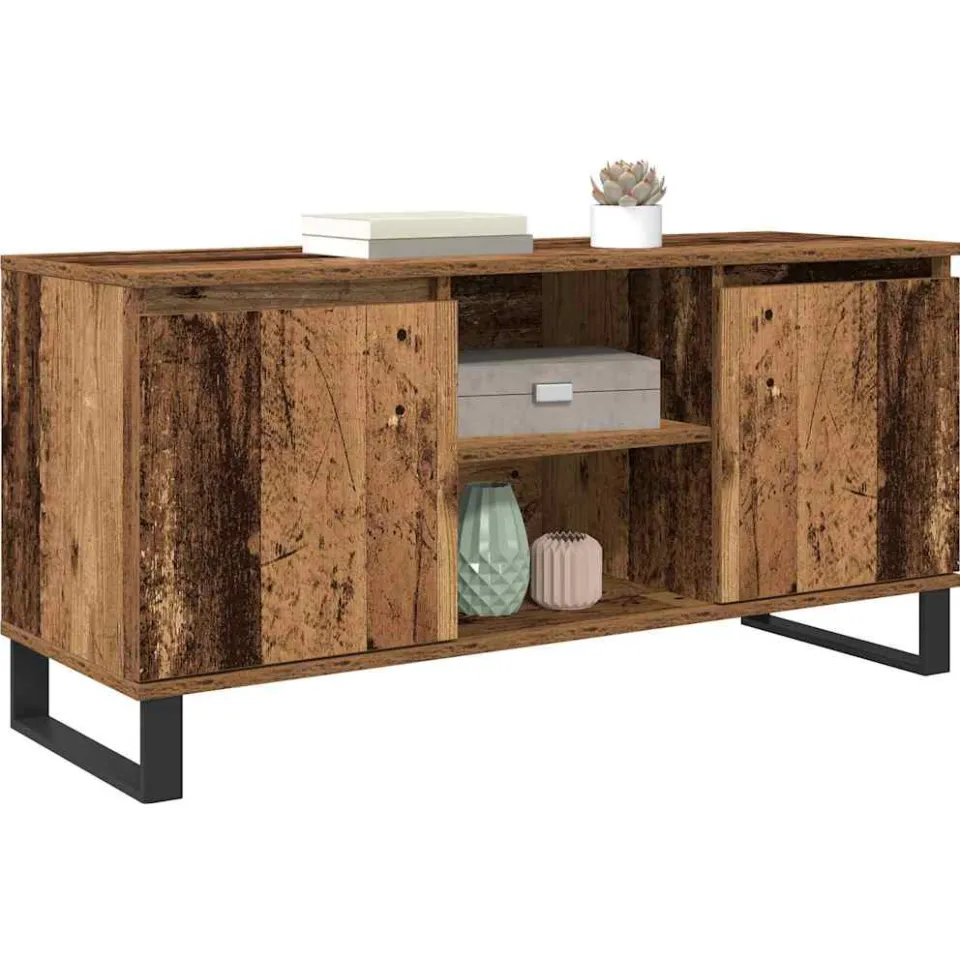 vidaXL TV-kast 104 x 35 x 50 cm Oud Hout Bewerkt hout Bruin