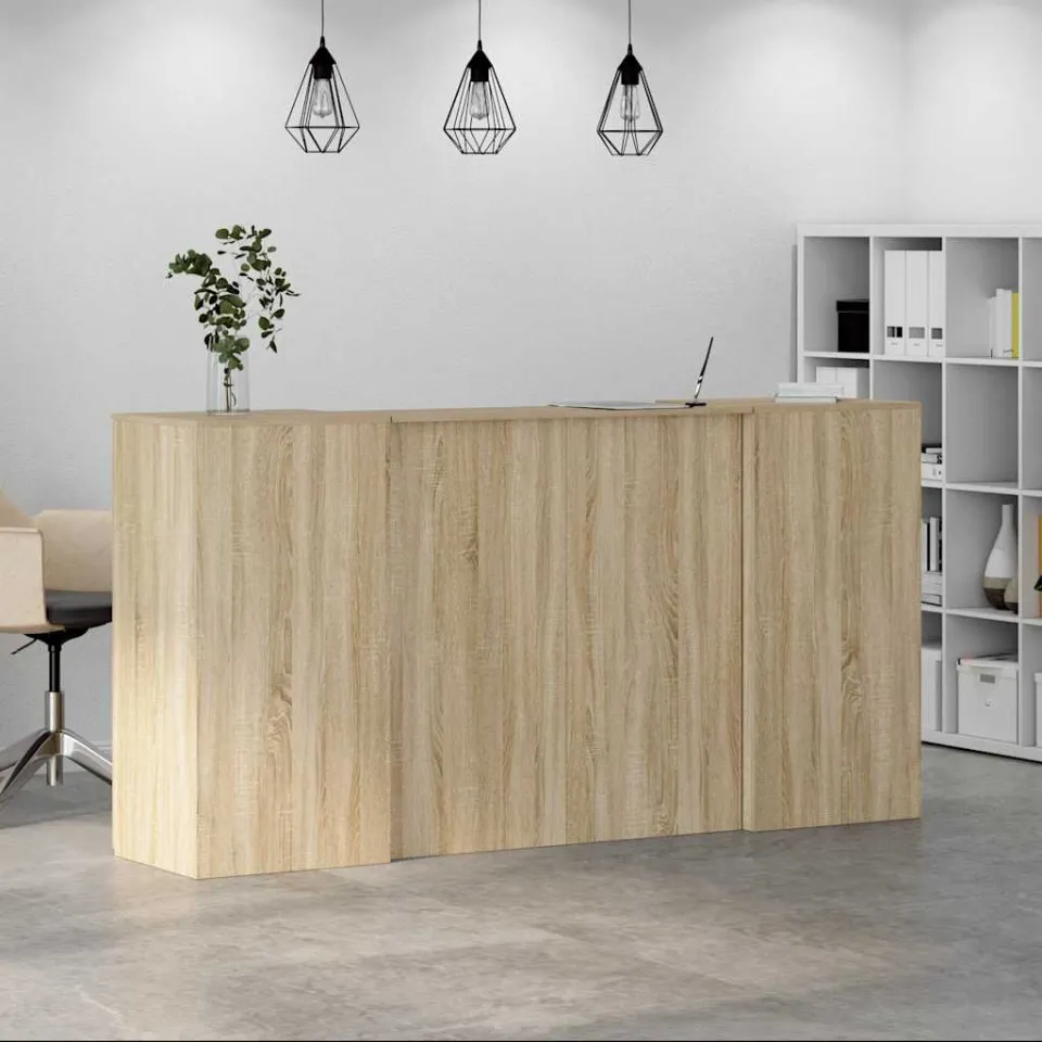 vidaXL Receptiebalie 200x50x103,5 cm bewerkt hout sonoma eikenkleurig, foto 4