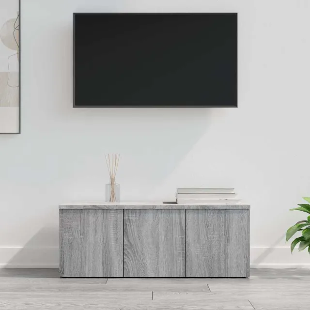 vidaXL Tv-meubel 80x34x30 cm bewerkt hout grijs sonoma eikenkleurig, foto 2