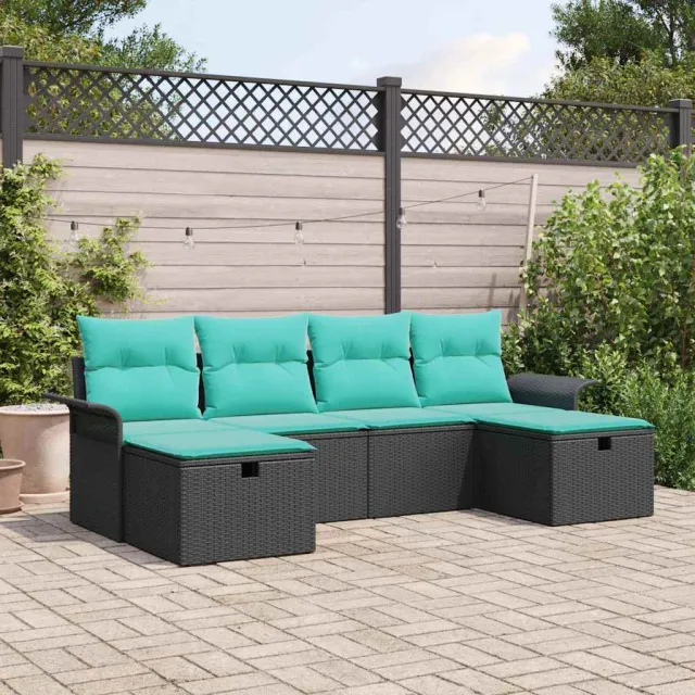 vidaXL Tuin Sofa Set 6 st Poly riet lichtgrijs, foto 2
