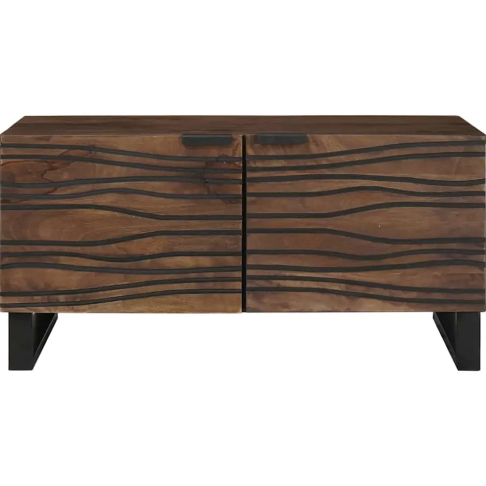vidaXL Salontafel Walnotenhout 80 x 50 x 40 cm Bewerkt hout bruin, foto 3
