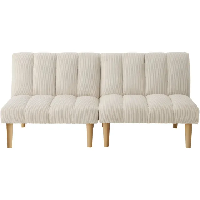 in& out door furniture 2-persoons slaapbank 167CM – Opklapbaar sofa-bed met 3-verstelbare rugleuning, ruimtebesparende slaapbank voor woonkamer & kantoor, modern gastenbed voor kleine ruimtes Beige