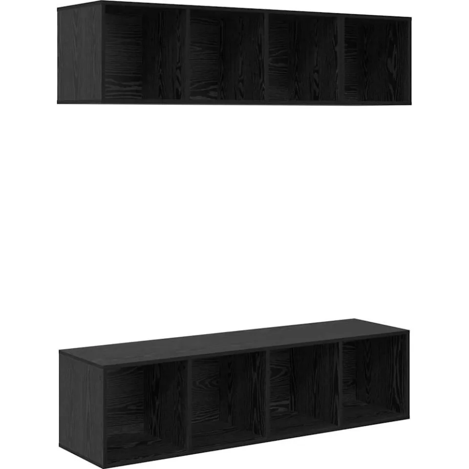 vidaXL Tv-meubelset 3 st Zwart Eiken Bewerkt hout, foto 3