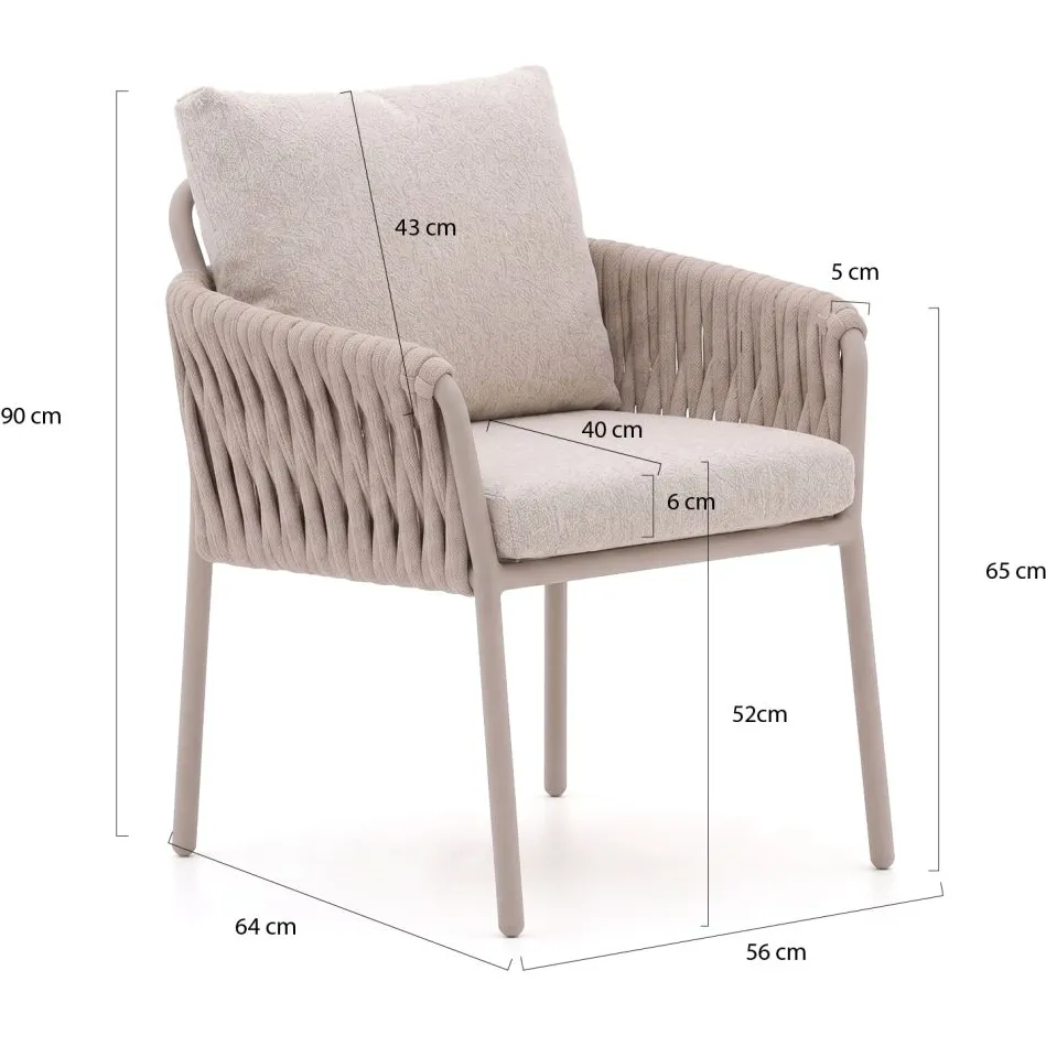 Suns Fiave/Nova ø150cm low dining tuinset 6-delig taupe, foto 3