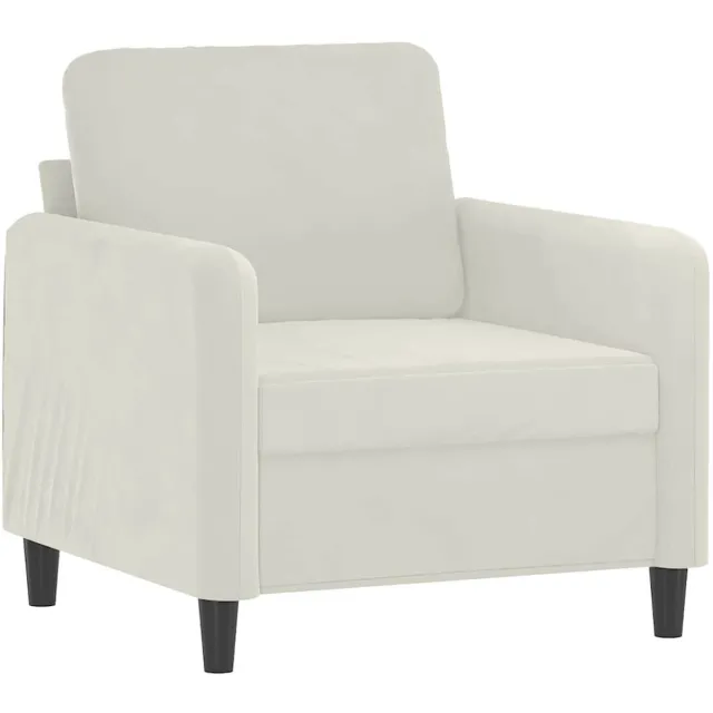 vidaXL Fauteuil - 60 - cm - fluweel - crèmekleurig