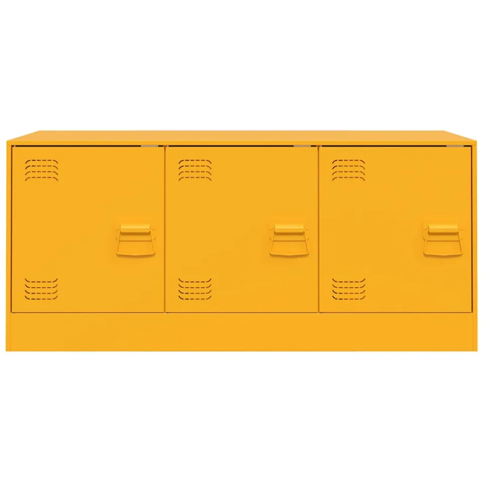 vidaXL Tv-meubel 99x39x44 cm staal mosterdgeel, foto 4