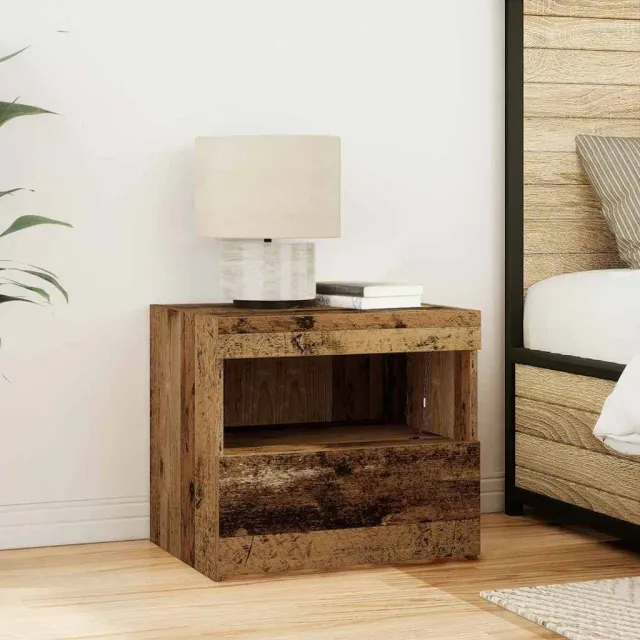 vidaXL Nachtkastje 2 st Oudhout 50 x 40 x 45 cm Bewerkt hout bruin, foto 4