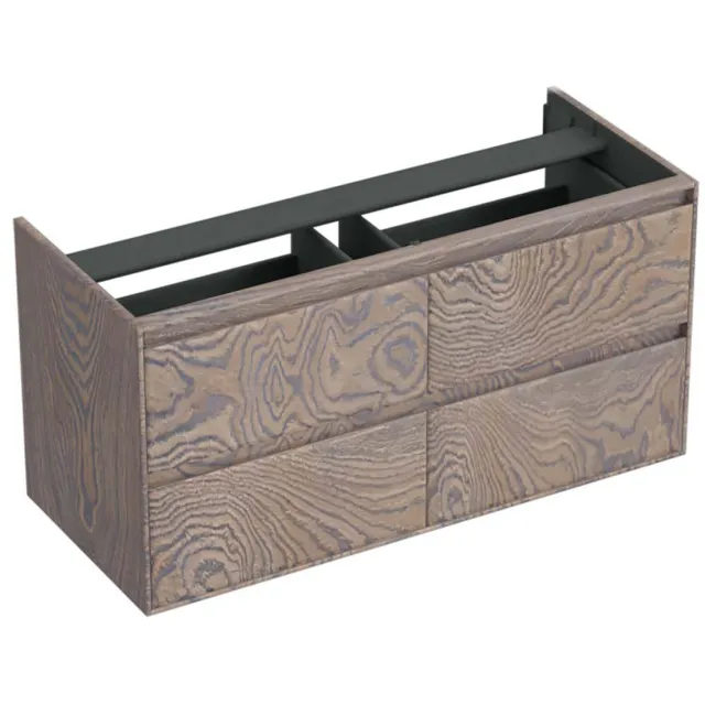 Forzalaqua Onderkast Forzalaqua Reno 120x51x60 Cm 4 Lades Softclose Eiken Silver Grey Bruin