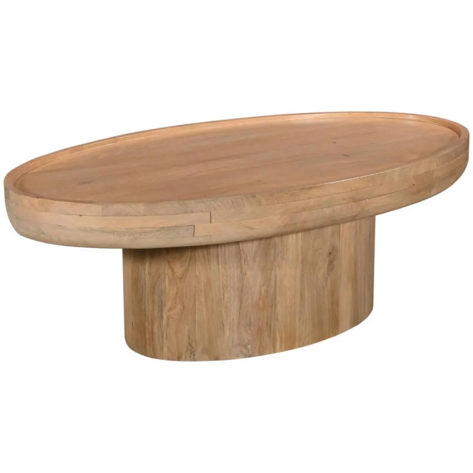 Giga Meubel Salontafel Sola Ovaal - Mangohout - Naturel - 120x65x39cm, foto 3