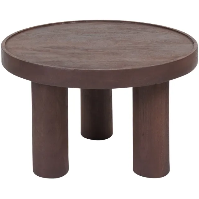 Home67 Salontafel Tias ø60 cm – Espresso Mangohout - Rond - Japandi Bruin