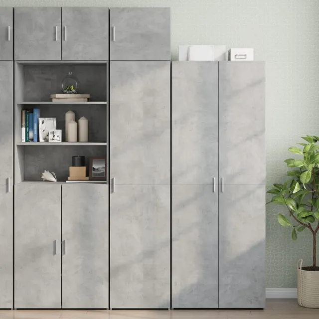 vidaXL Opbergkast smal 45x42,5x225 cm bewerkt hout betongrijs