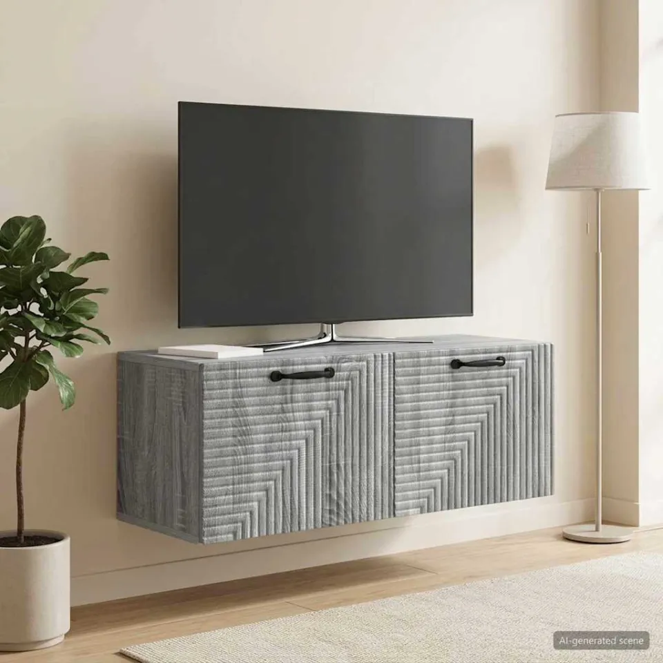 vidaXL Wandbeugel TV-kast Grijs sonoma 78,5 x 31 x 30 cm Bewerkt hout, foto 4