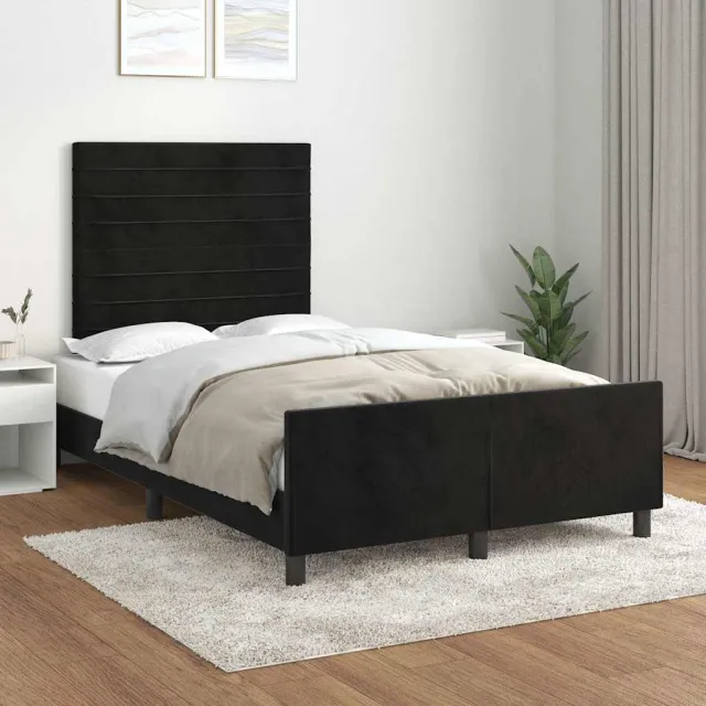 vidaXL Bedframe zonder matras 120x200 cm fluweel zwart
