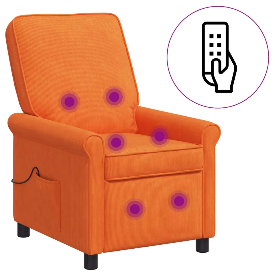 vidaXL Massage-relaxstoel Oranje 69 x 95 x 101 cm Stof, foto 3
