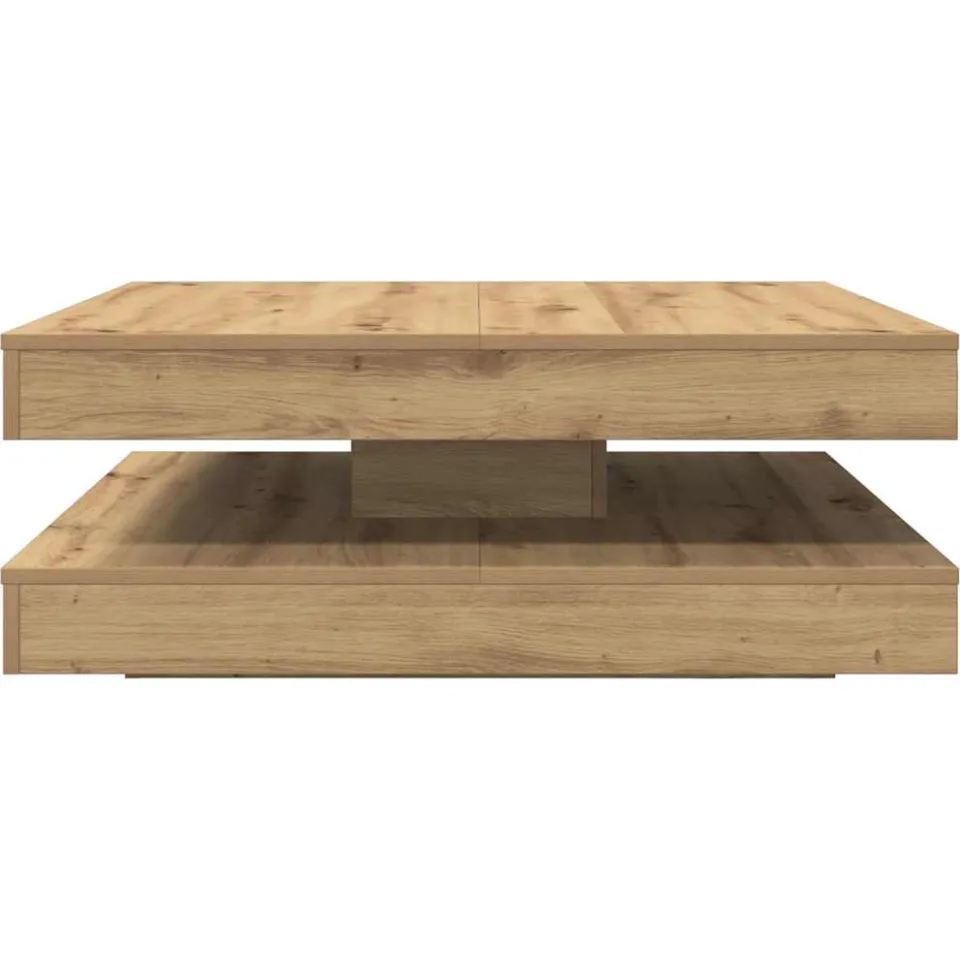 vidaXL Salontafel 360 graden draaibaar 90x90x34,5 cm artisanaal eiken, foto 4