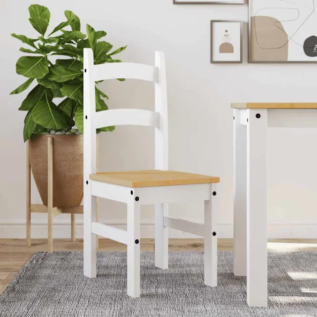 vidaXL Eetkamerstoelen 2 st 40x46x99 cm massief grenenhout wit, foto 2
