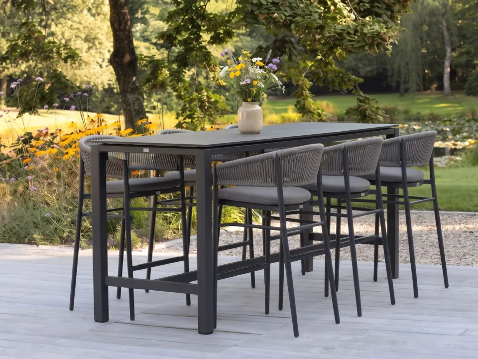 Bellagio tuinmeubelen Bellagio Panaro/Trecenta 225cm barset 7-delig zwart, foto 4