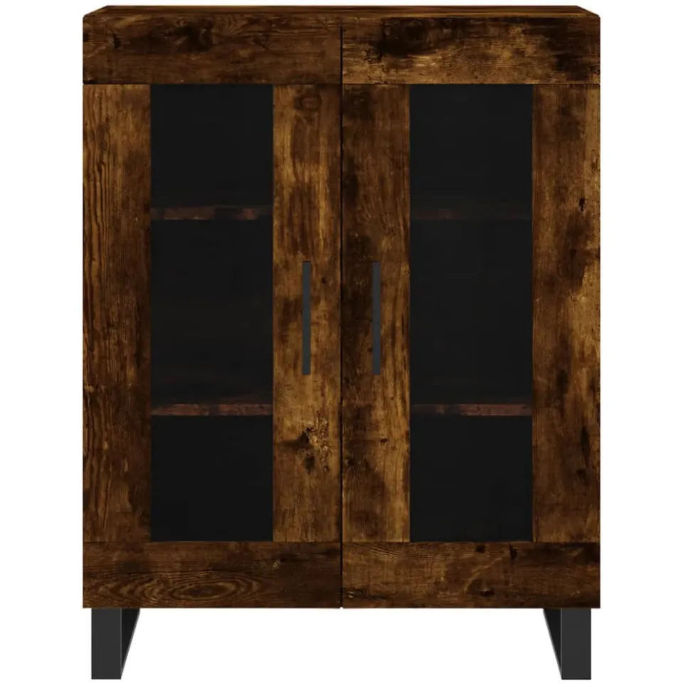 vidaXL Dressoir 69,5x34x90 cm bewerkt hout gerookt eikenkleurig