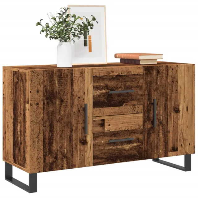 vidaXL Dressoir 100x36x60 cm bewerkt hout oud houtkleurig bruin, foto 2