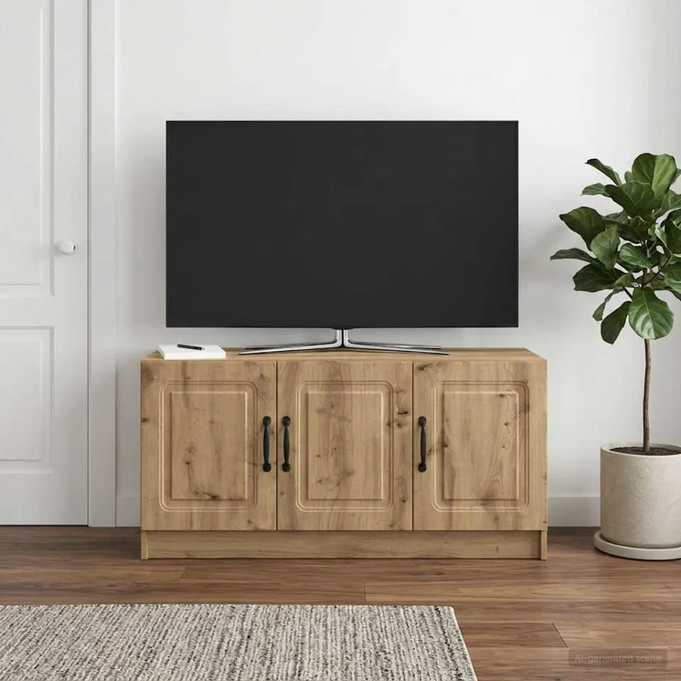 vidaXL Tv-meubel 99 x 34,5 x 47 cm Artisanaal eiken Bewerkt hout, foto 4