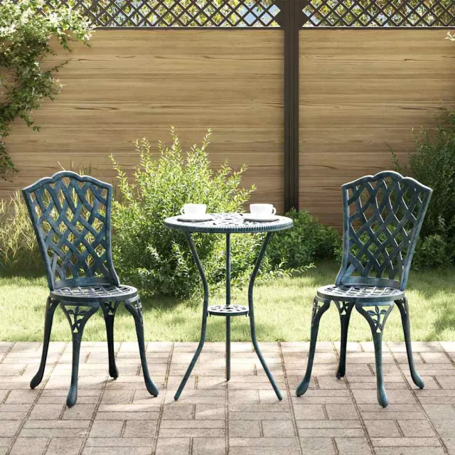 vidaXL Tuin Bistro Set 3 st Groen Aluminium, foto 2