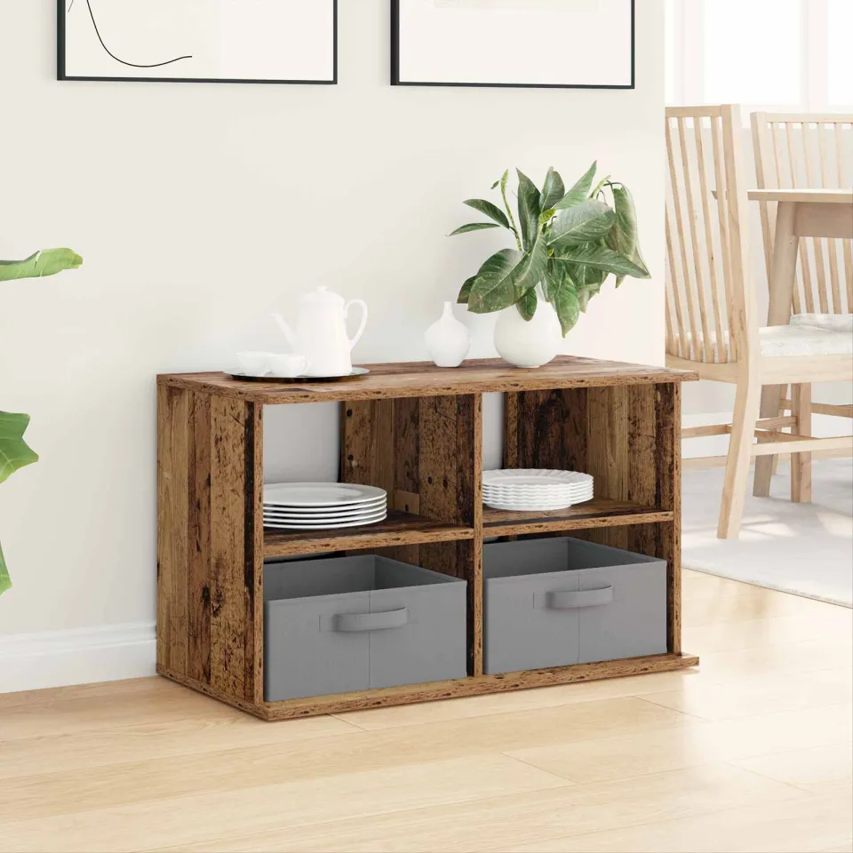 vidaXL TV-standaard met lade Oudhout 79 x 40 x 48 cm bruin, foto 4