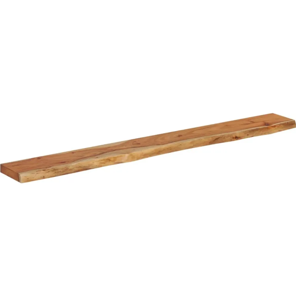 vidaXL Wandschap rechthoekig natuurlijke rand 180x20x2,5 cm acaciahout Bruin
