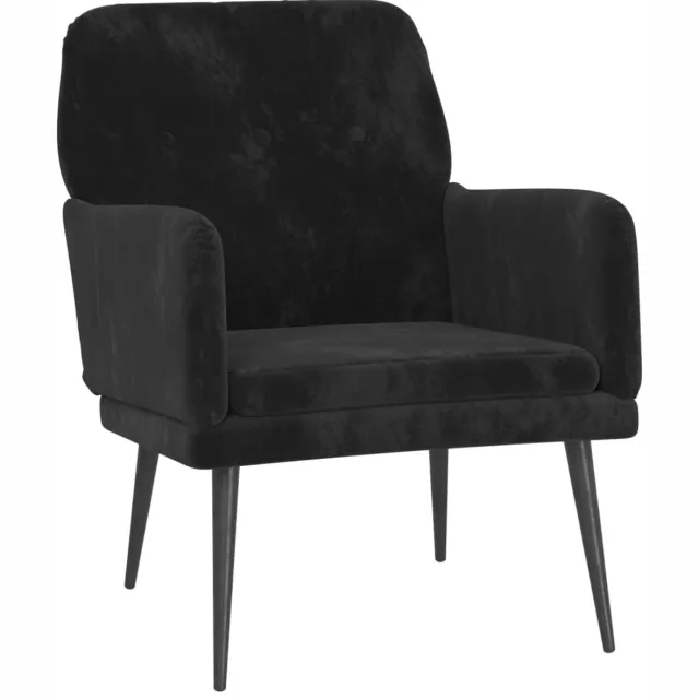 vidaXL Fauteuil - 62x79x79 - cm - fluweel - zwart