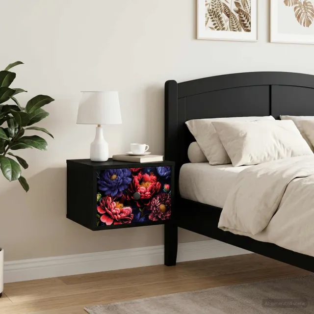 vidaXL Wandkastje KIEL 2 st Zwart eiken 36 x 33 x 25 cm Bewerkt hout, foto 2