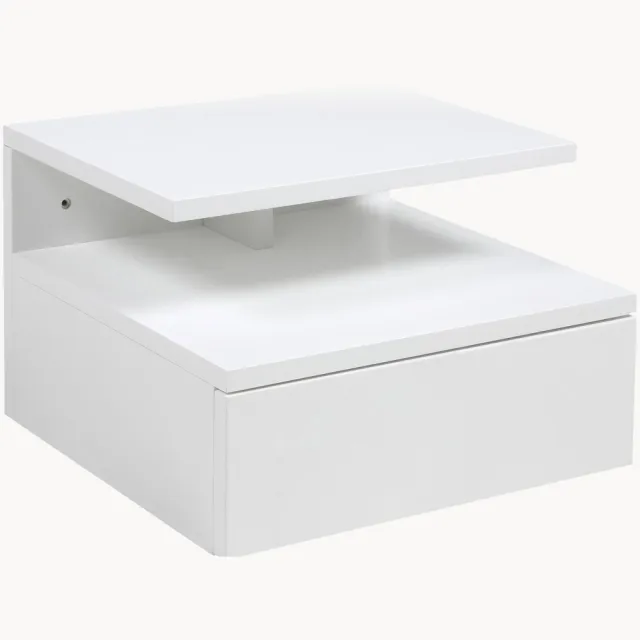 AC Design Wandnachtkastje Ashlan met lade Wit