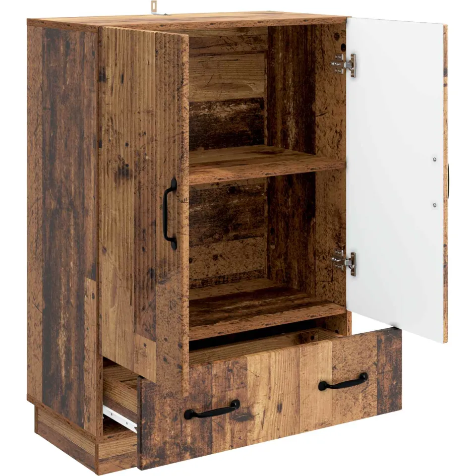 vidaXL Dressoir met lade Oud hout 66 x 34,5 x 92 cm Bewerkt hout bruin, foto 4
