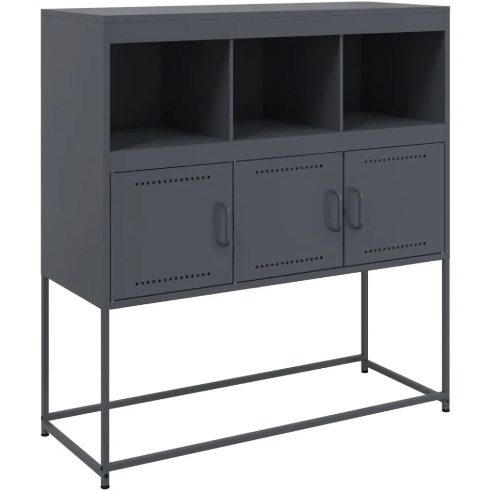 vidaXL Dressoir 100,5x39x107 cm staal antracietkleurig Anthraciet