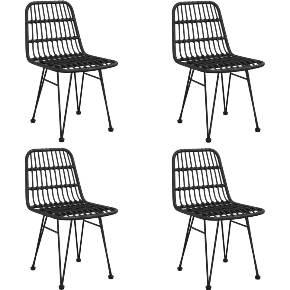 vidaXL 5-delige Tuinset poly rattan zwart, foto 3