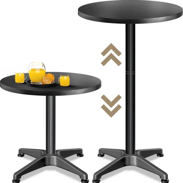 Casaria Statafel - Rond Verstelbar in Hoogte 70cm 115cm -Zwart