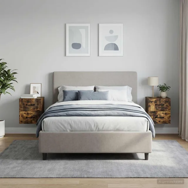 vidaXL Wandbeugel Bedkast 2 st Gerookt eiken 34,5 x 33 x 40 cm Bruin