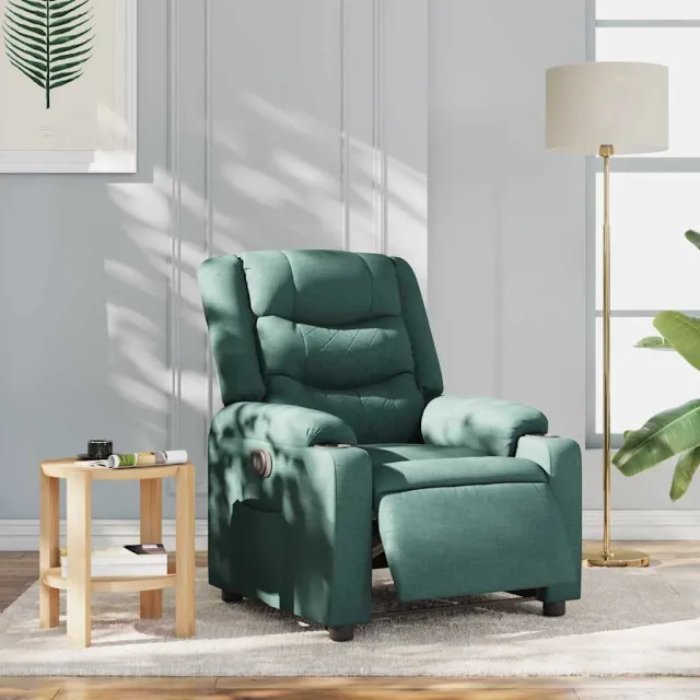 vidaXL Fauteuil verstelbaar elektrisch stof donkergroen