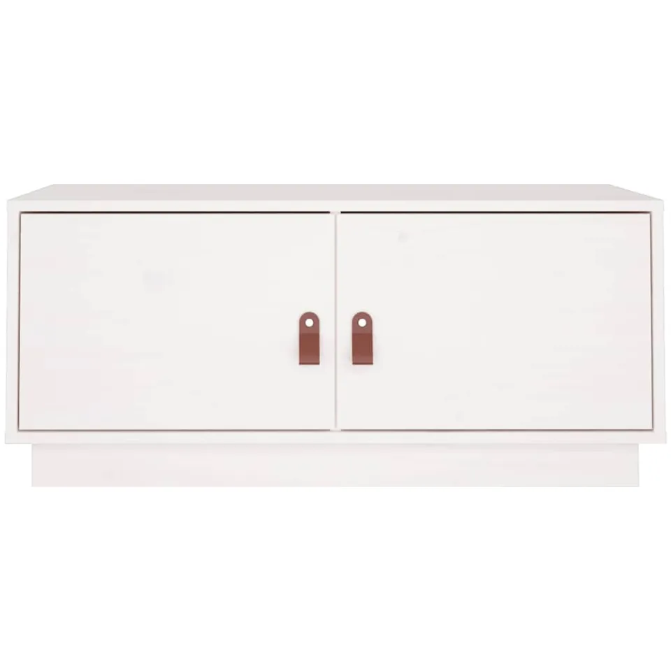vidaXL Salontafel 80x50x35 cm massief grenenhout wit, foto 4